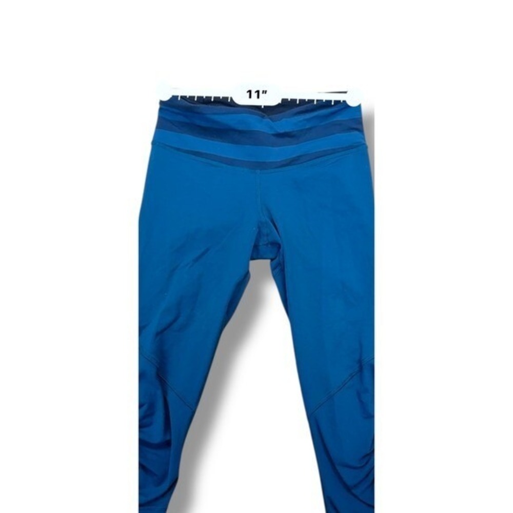 Lululemon Run Inspire Crop II Running Athletic Blue Black leggings Size 4 - Picture 8 of 14